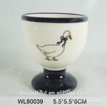 New design Ceramic egg cup with duck decal